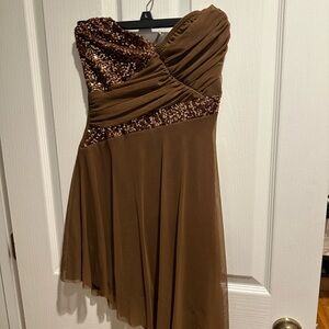 Elegant Brown Sequin Dance Costume